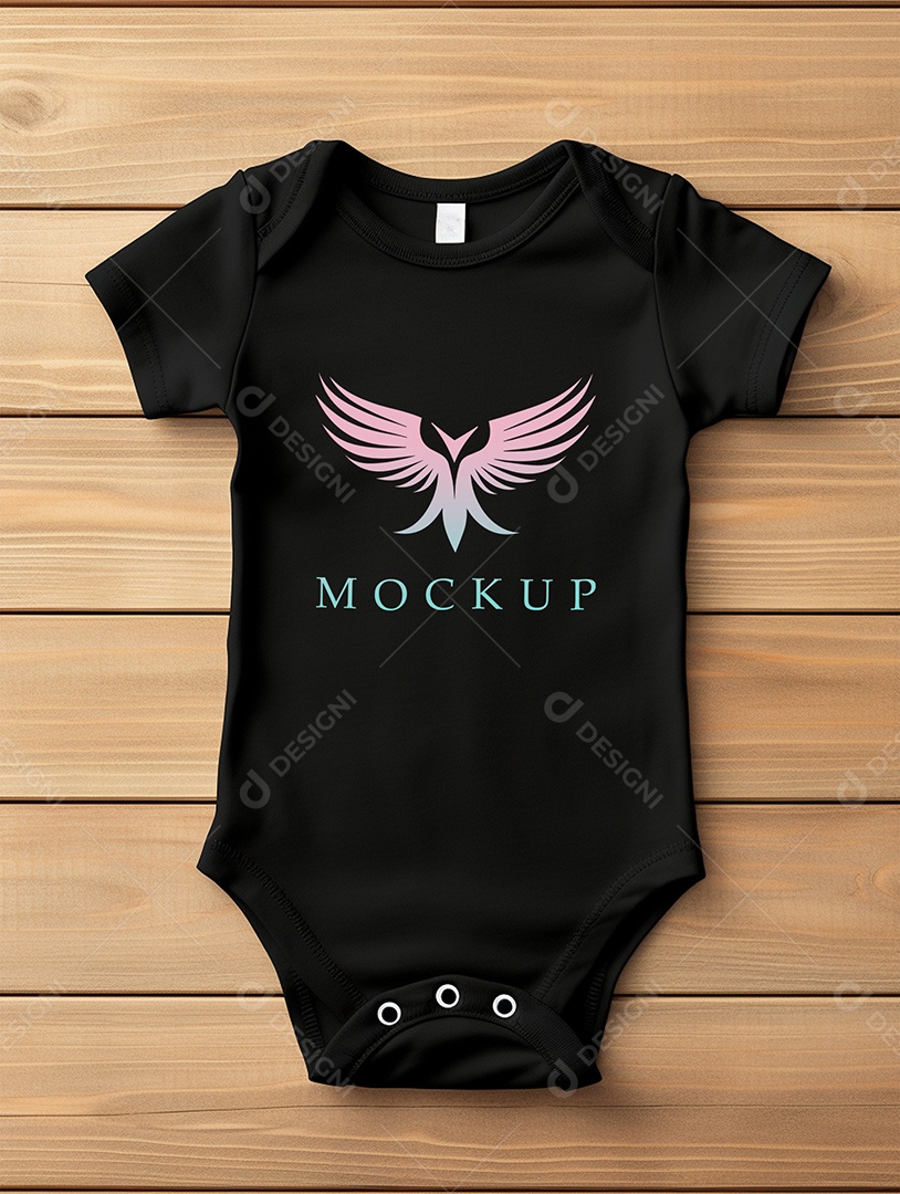 Camisa Baby Modelo de Logo de Empresa Mockup PSD Editável