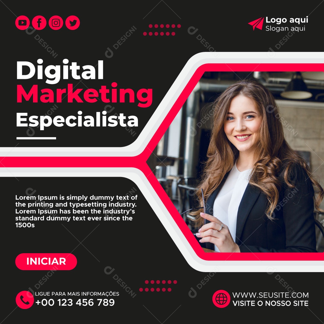Especialista em Marketing Digital Ilustração Vetor EPS
