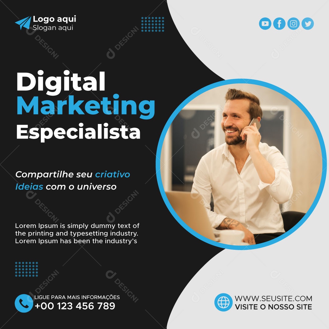 Especialista em Marketing Digital Ilustração Vetor EPS
