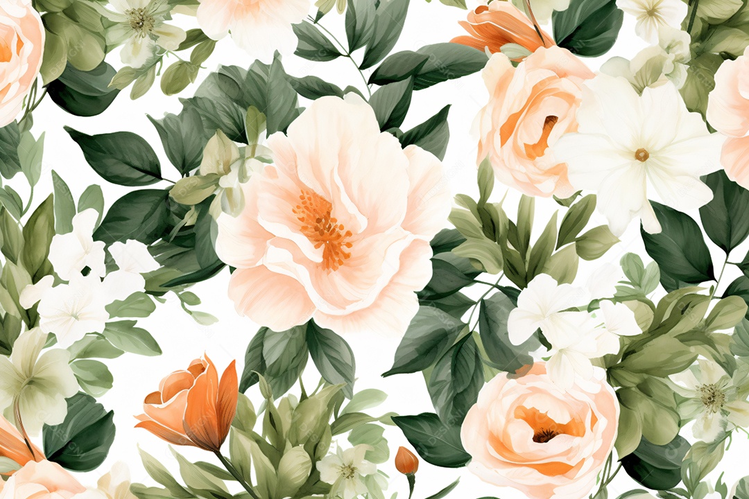 Fundo Aquarela Floral