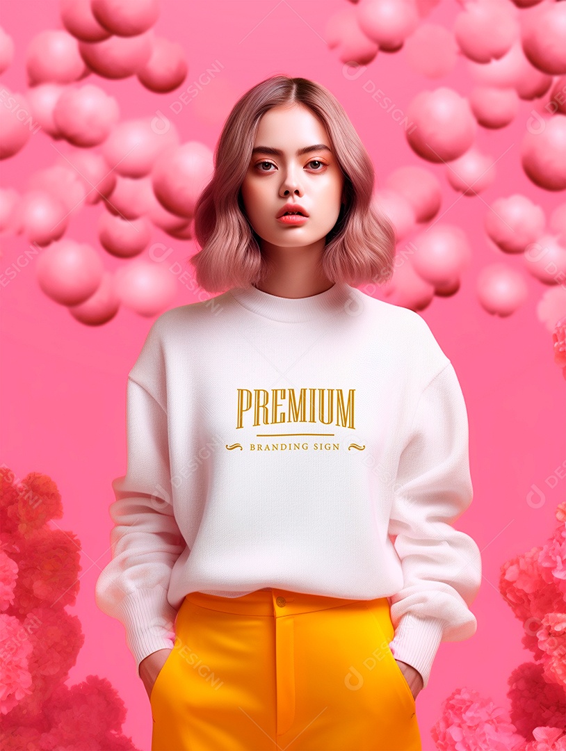 Mockup Camiseta Feminina PSD Editável