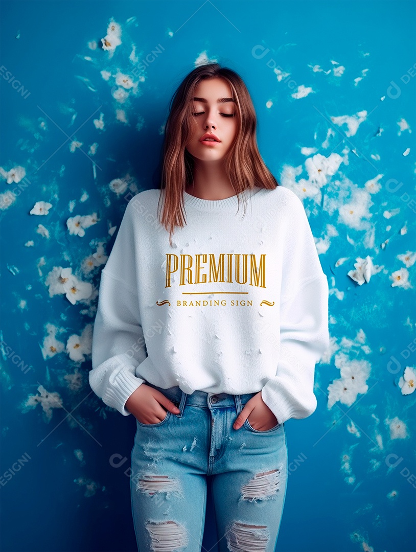 Mockup de Moletom Feminino PSD Editável