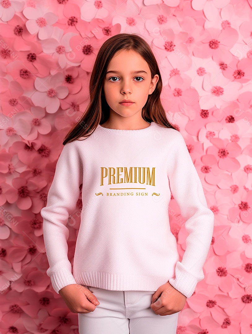 Mockup de Moletom Feminina Infantil PSD Editável