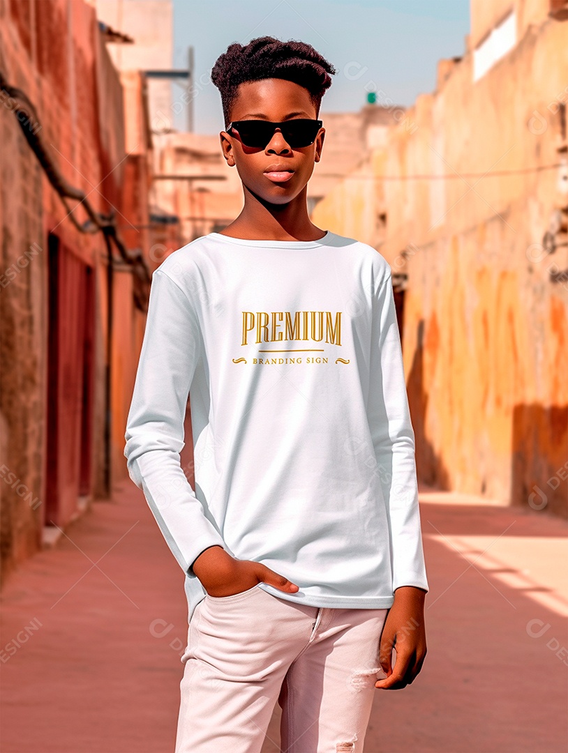 Mockup de Moletom de Jovem Adolescente PSD Editável