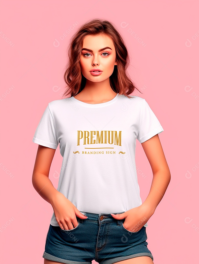 Mockup de Moletom Feminina PSD Editável
