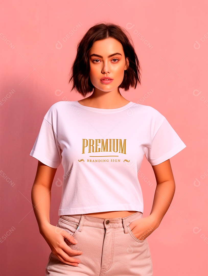 Mockup de Blusa Feminina PSD Editável