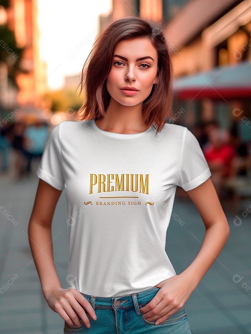 Mockup de Blusa Feminina PSD Editável