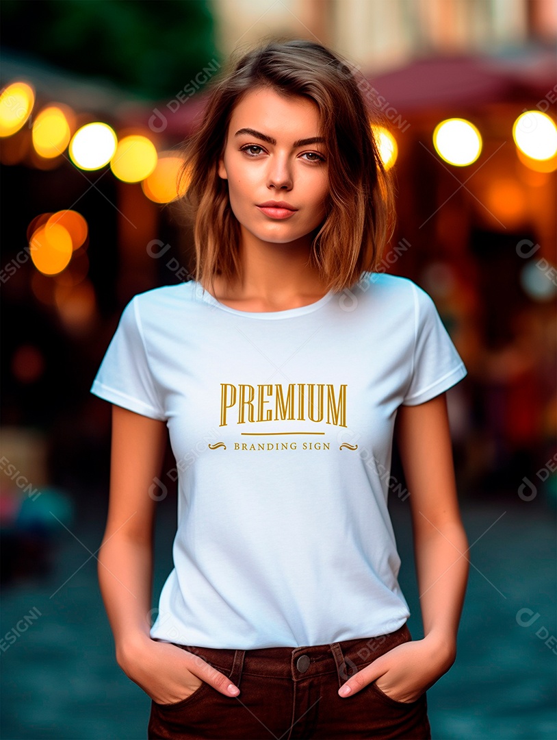 Mockup de Blusa Feminina PSD Editável