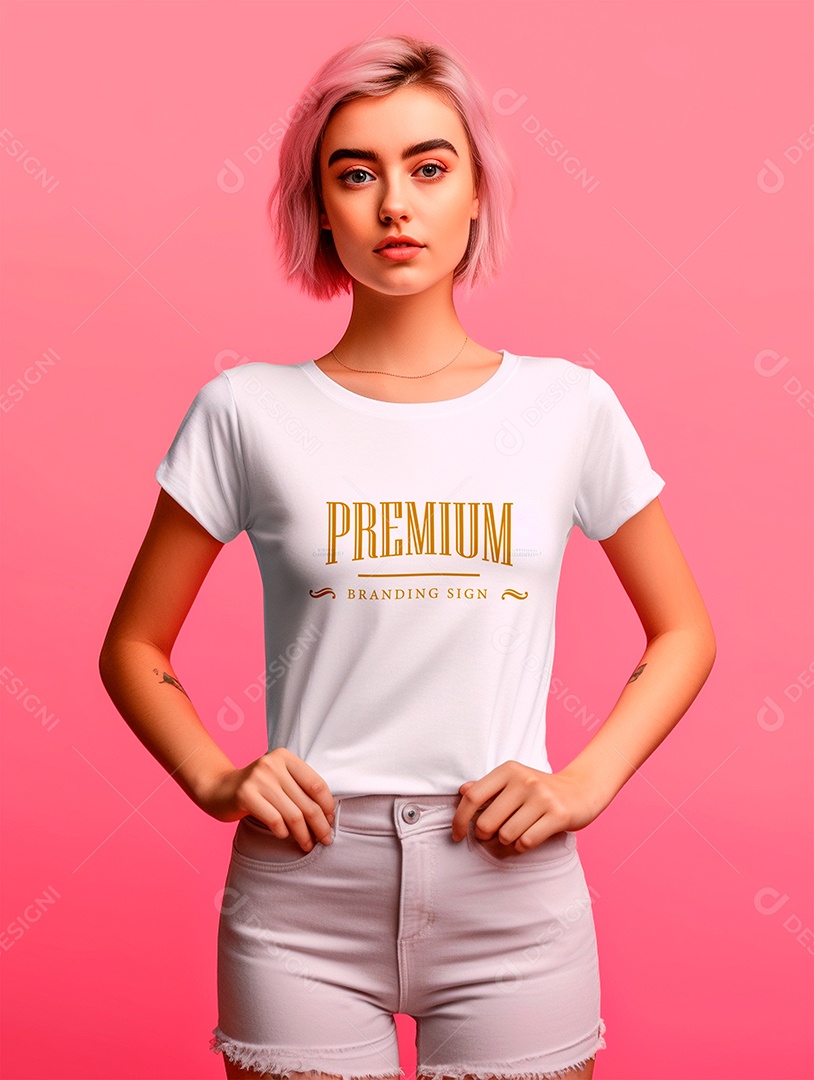 Mockup de Blusa Feminina PSD Editável