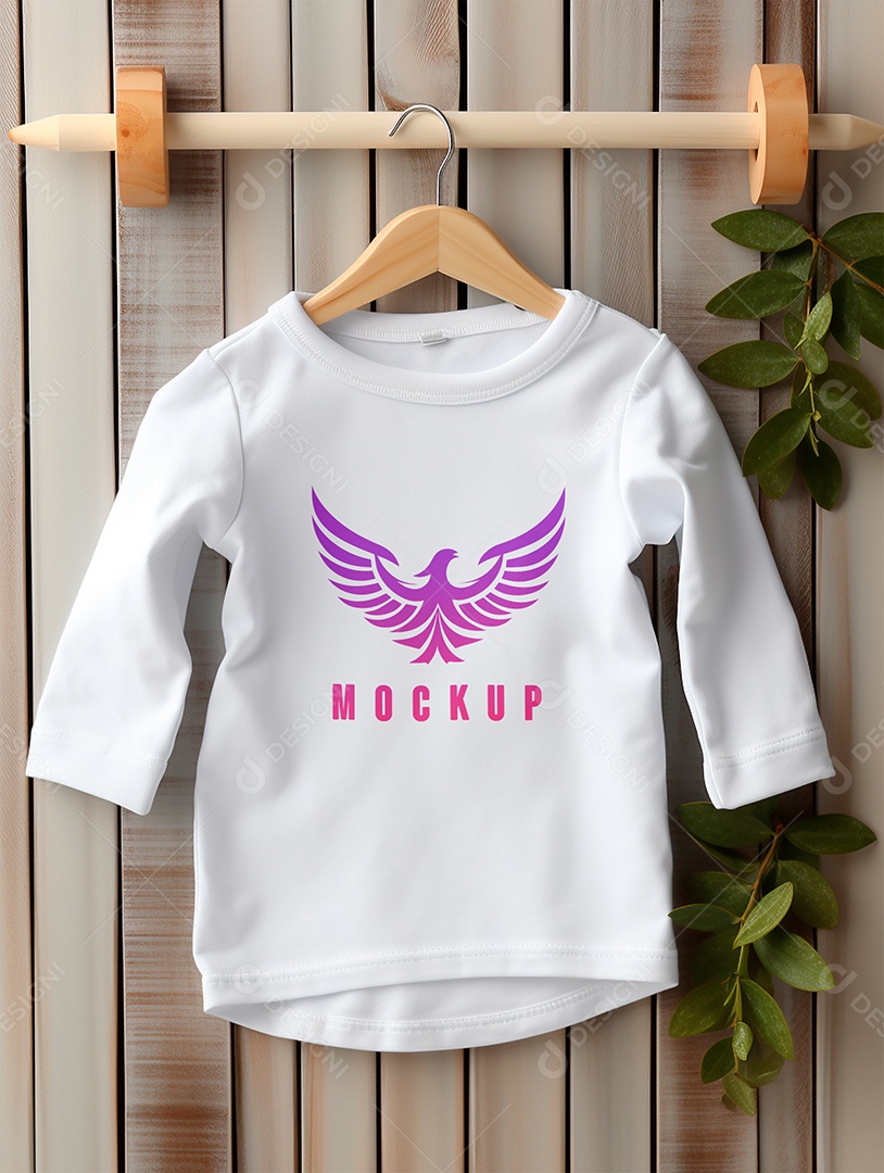 Mockup Camisa de Manga Longa de Bebê PSD Editável