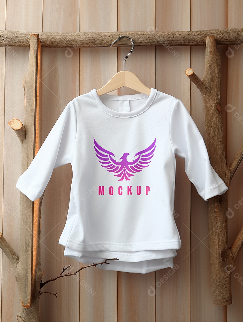 Mockup Camisa de Manga Longa de Bebê PSD Editável