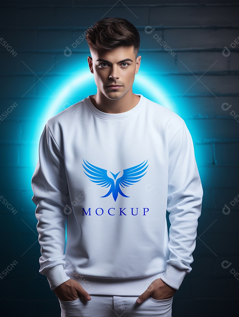 Mockup de Moletom Masculina  PSD Editável