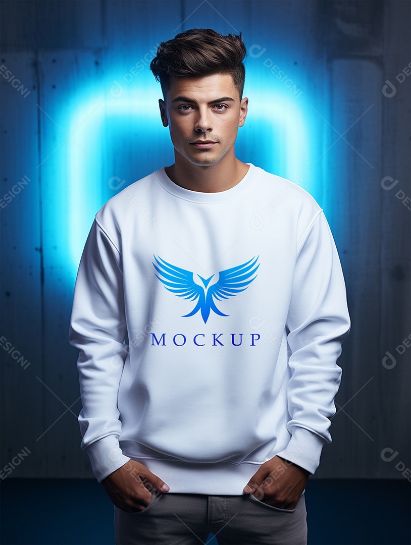 Mockup de Moletom Masculina  PSD Editável