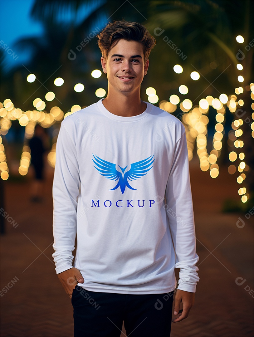 Mockup de Moletom Masculina  PSD Editável