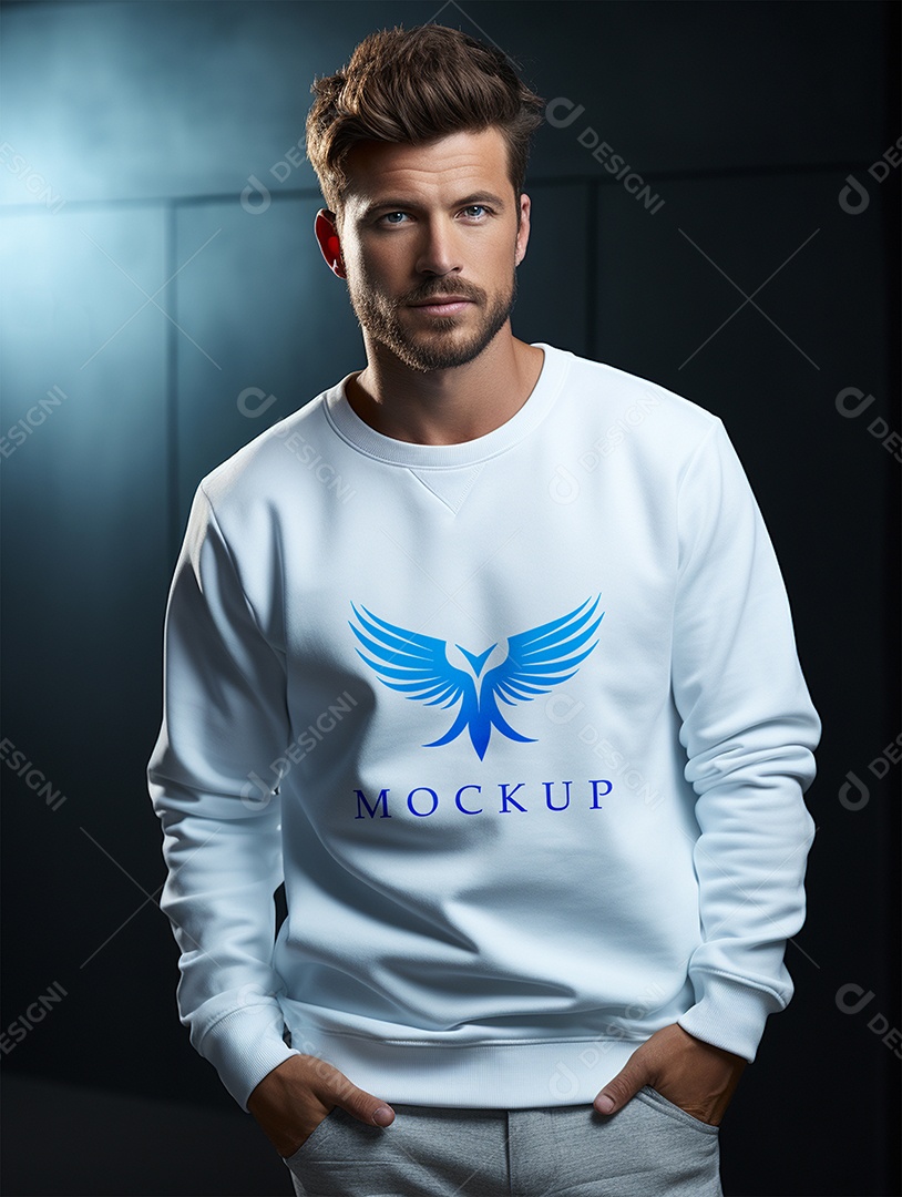 Mockup de Moletom Masculina  PSD Editável