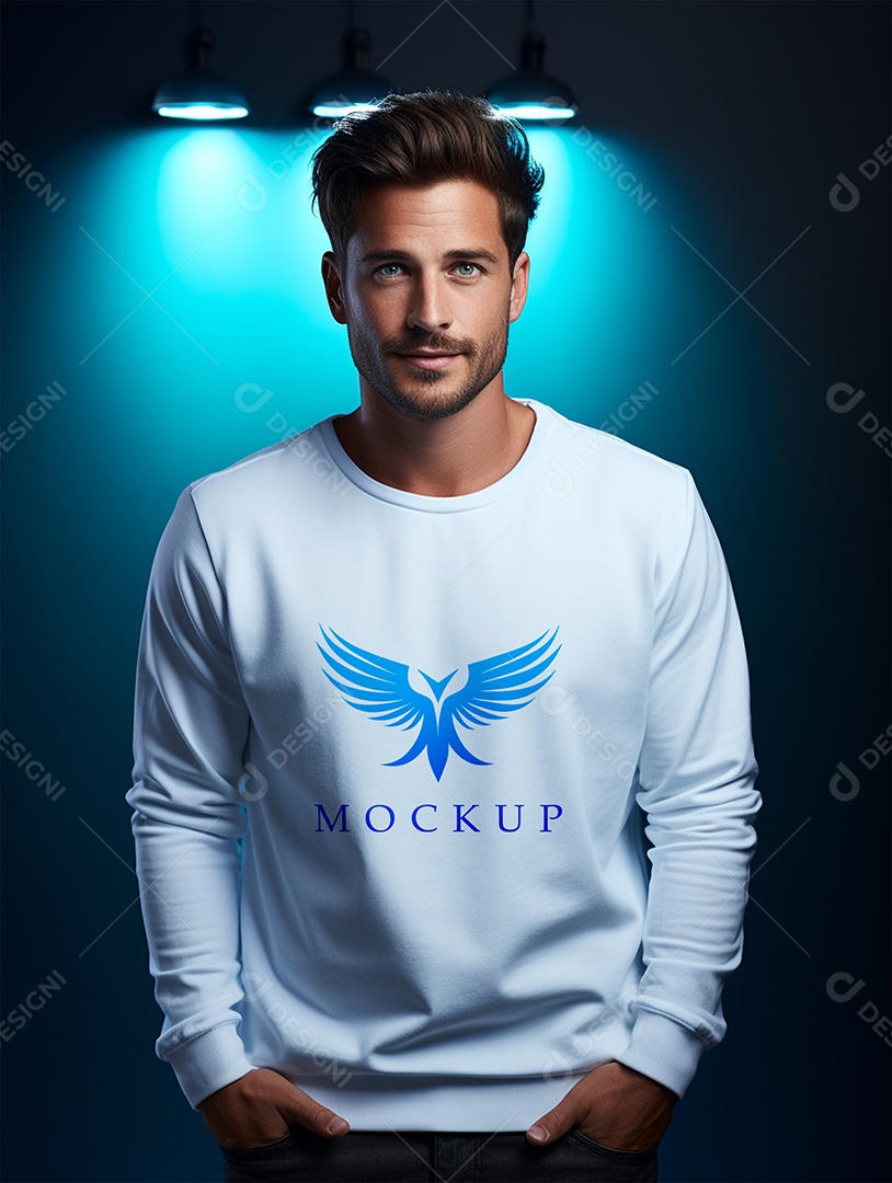 Mockup de Moletom Masculina  PSD Editável