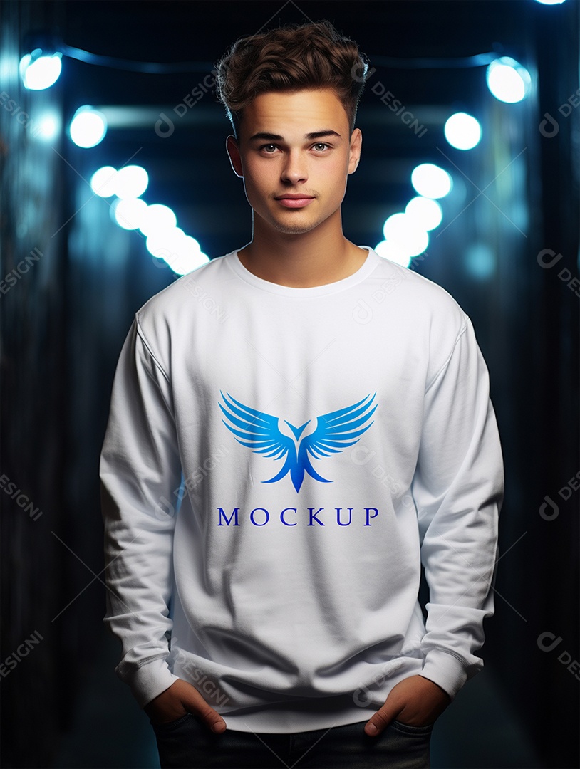 Mockup de Moletom Masculina  PSD Editável