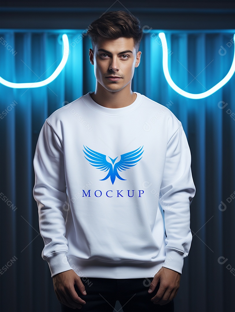 Mockup de Moletom Masculina  PSD Editável