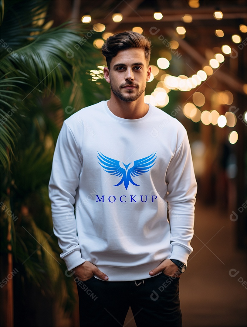 Mockup de Moletom Masculina  PSD Editável
