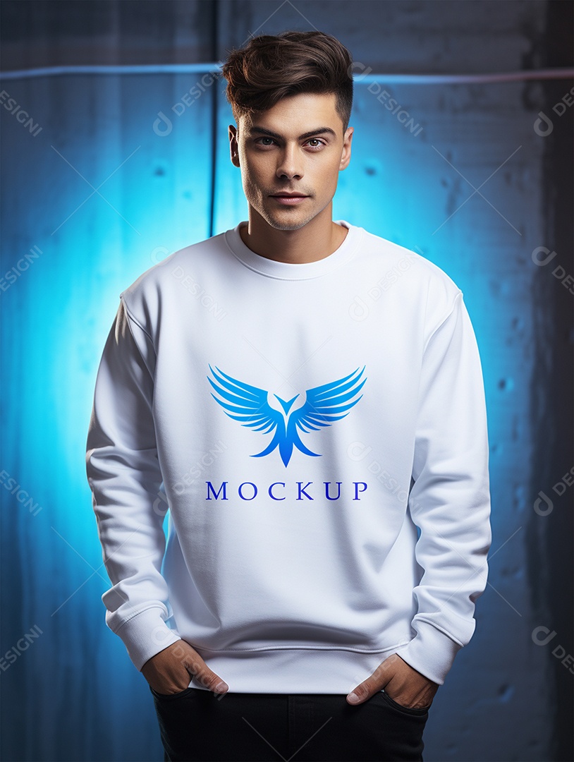 Mockup de Moletom Masculina  PSD Editável