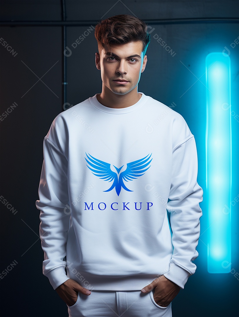 Mockup de Moletom Masculina  PSD Editável