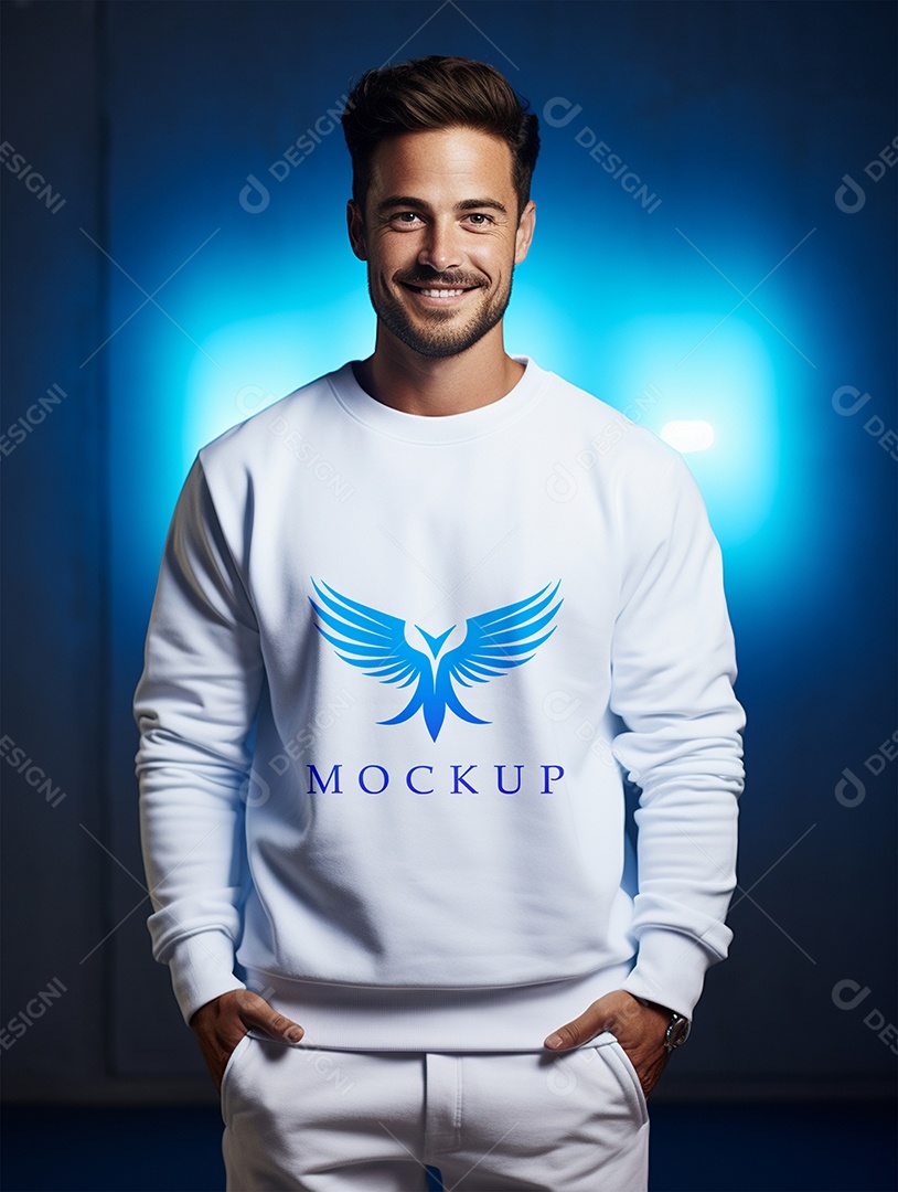 Mockup de Moletom Masculina  PSD Editável