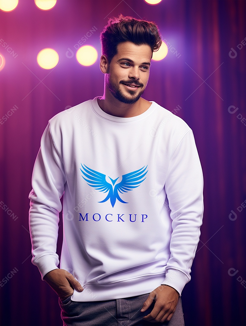 Mockup de Moletom Masculina  PSD Editável