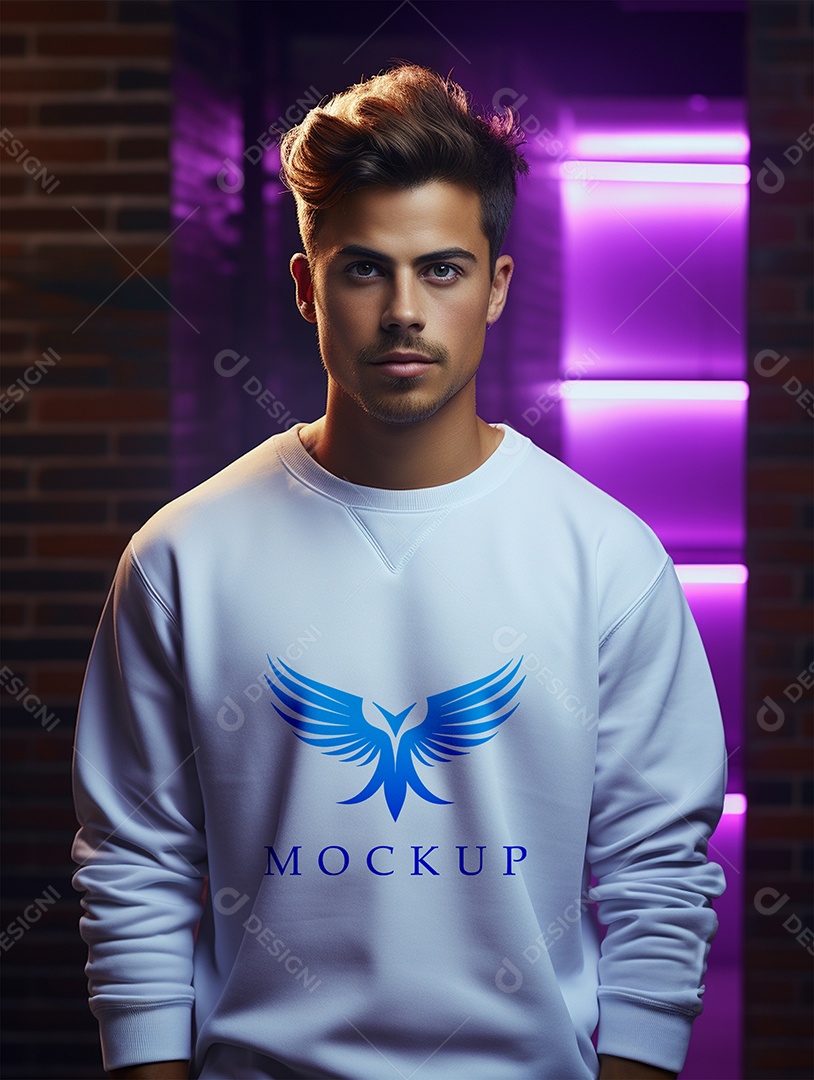 Mockup de Moletom Masculina  PSD Editável