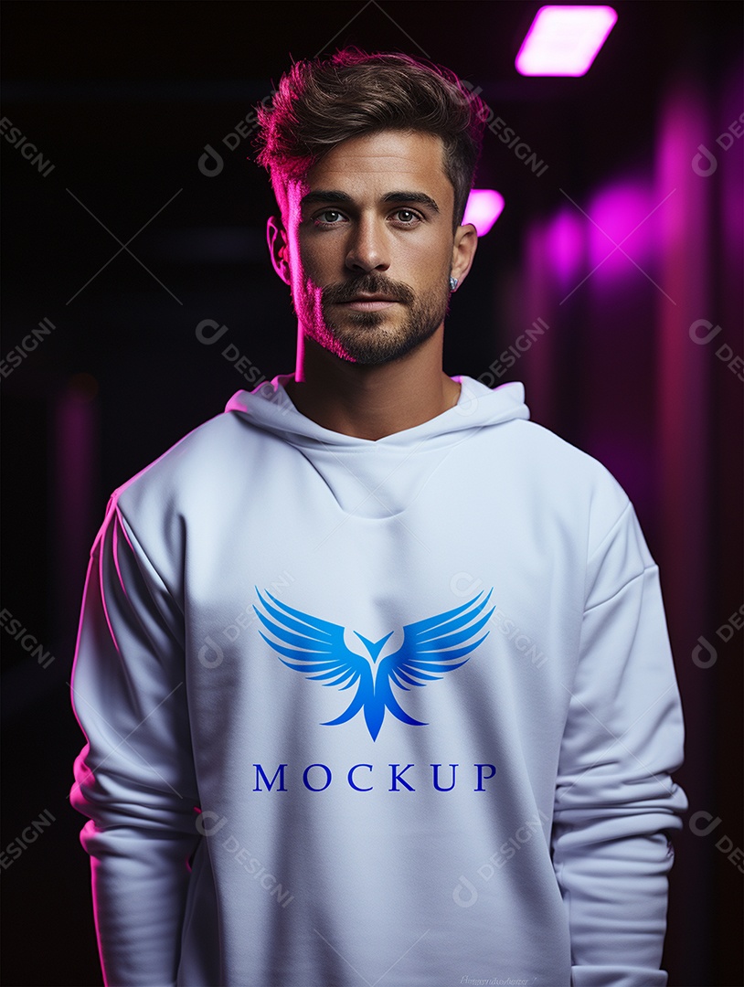 Mockup de Moletom Masculina  PSD Editável