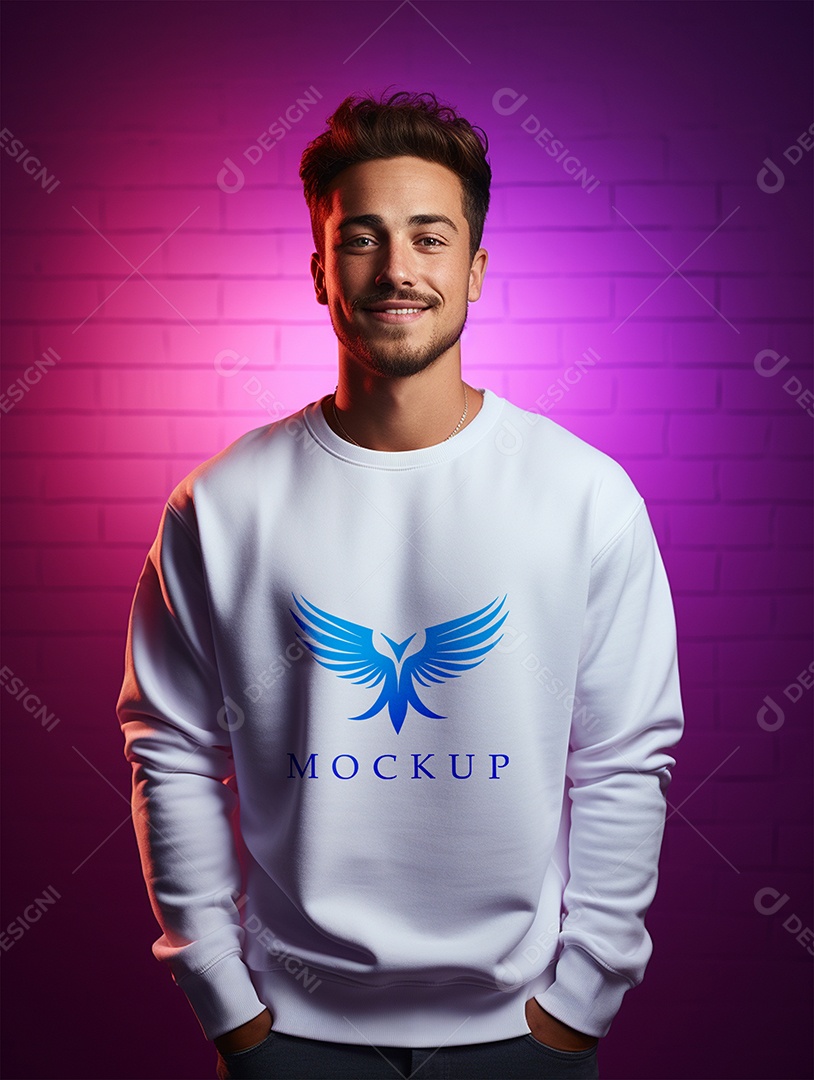 Mockup de Moletom Masculina  PSD Editável