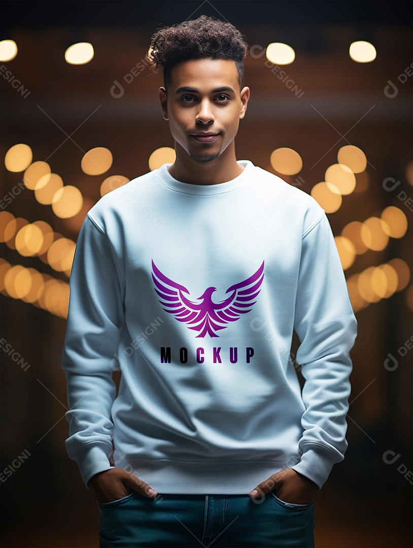 Mockup de Moletom Masculina  PSD Editável