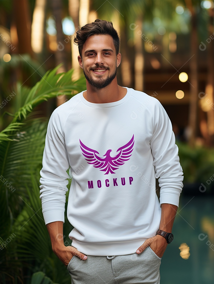 Mockup de Moletom Masculina  PSD Editável