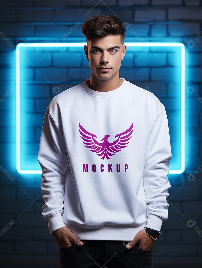 Mockup de Moletom Masculina  PSD Editável