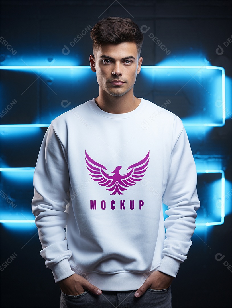 Mockup de Moletom Masculina  PSD Editável