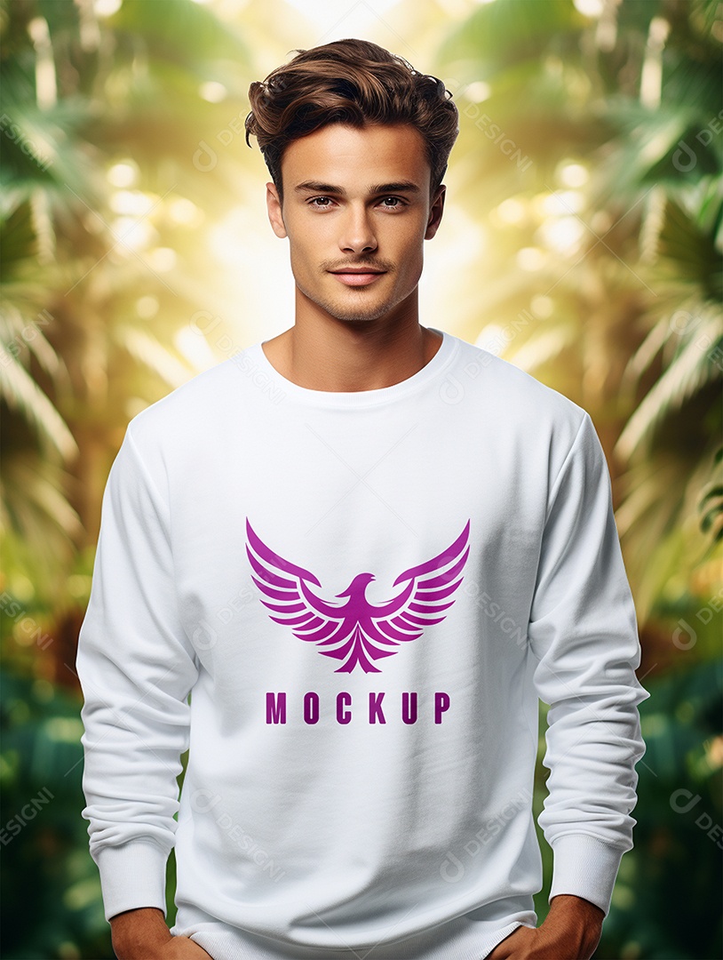 Mockup de Moletom Masculina  PSD Editável