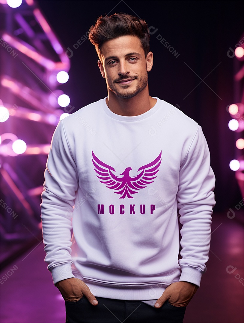 Mockup de Moletom Masculina  PSD Editável