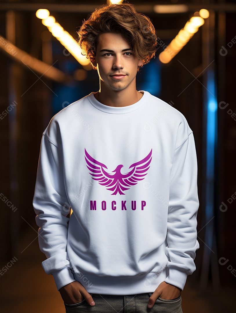 Mockup de Moletom Masculina  PSD Editável