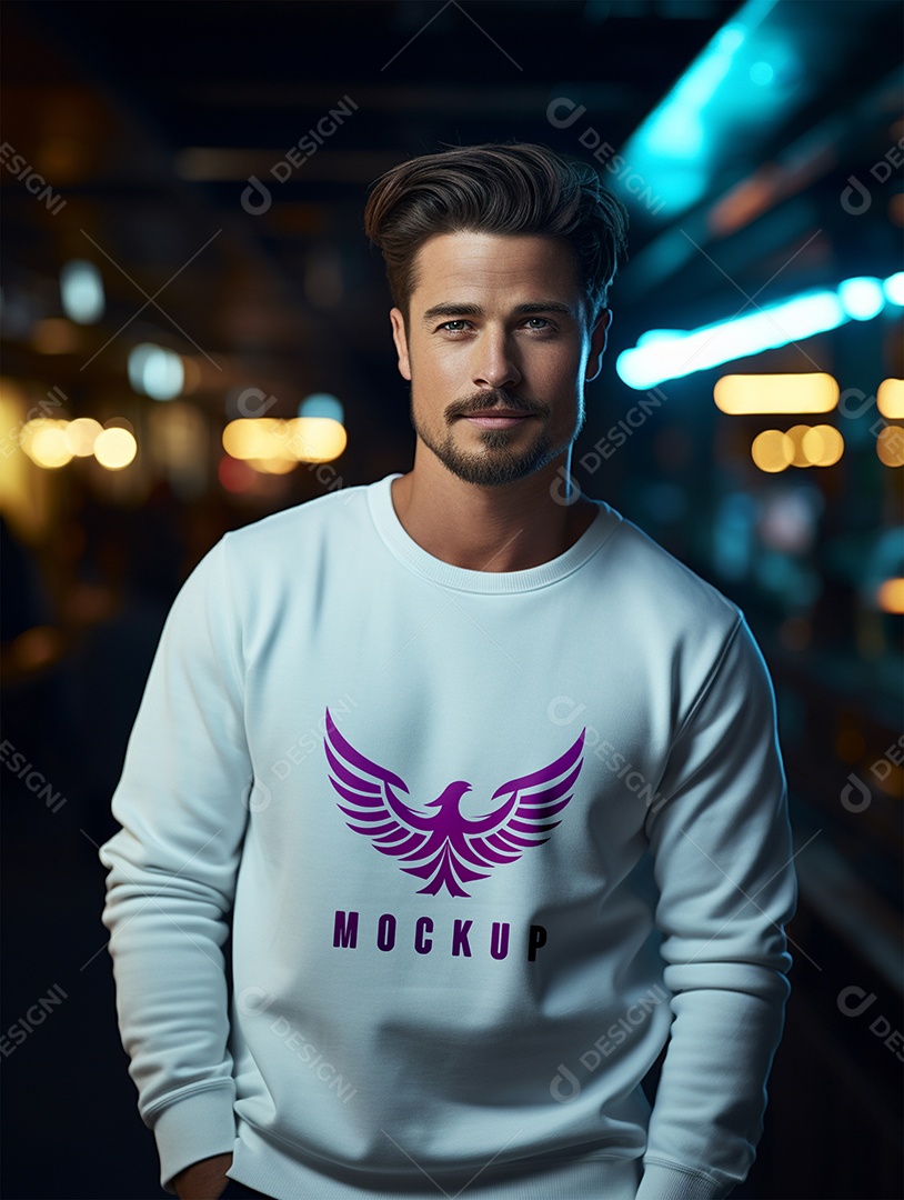 Mockup de Moletom Masculina  PSD Editável
