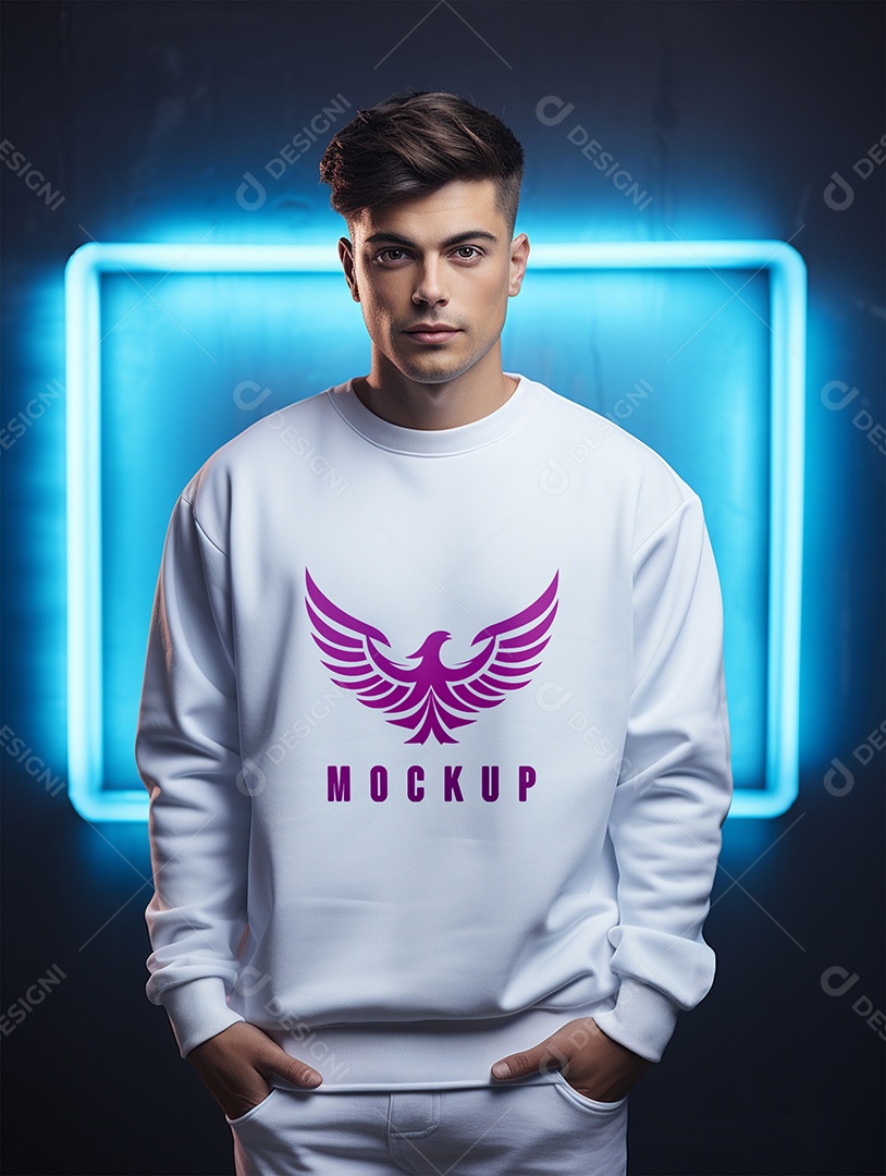 Mockup de Moletom Masculina  PSD Editável