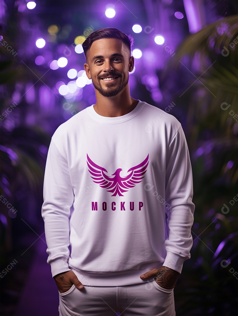 Mockup de Moletom Masculina  PSD Editável