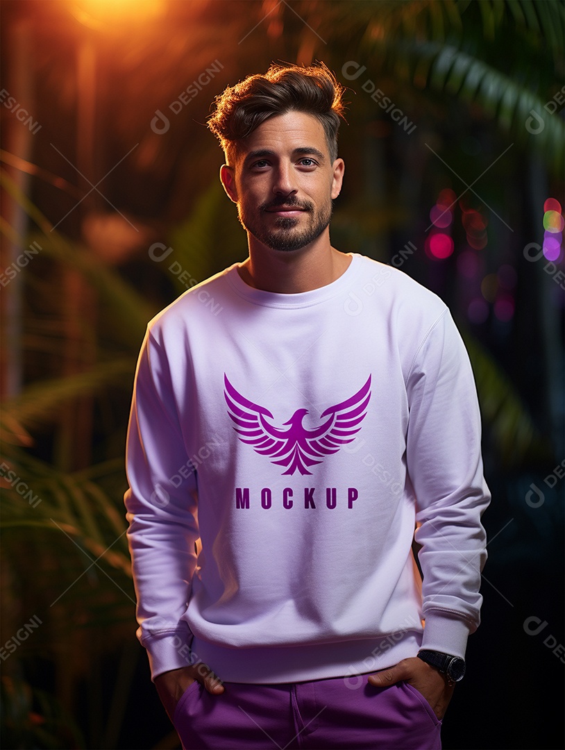 Mockup de Moletom Masculina  PSD Editável