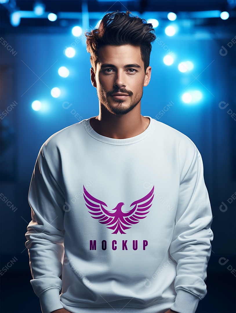 Mockup de Moletom Masculina  PSD Editável