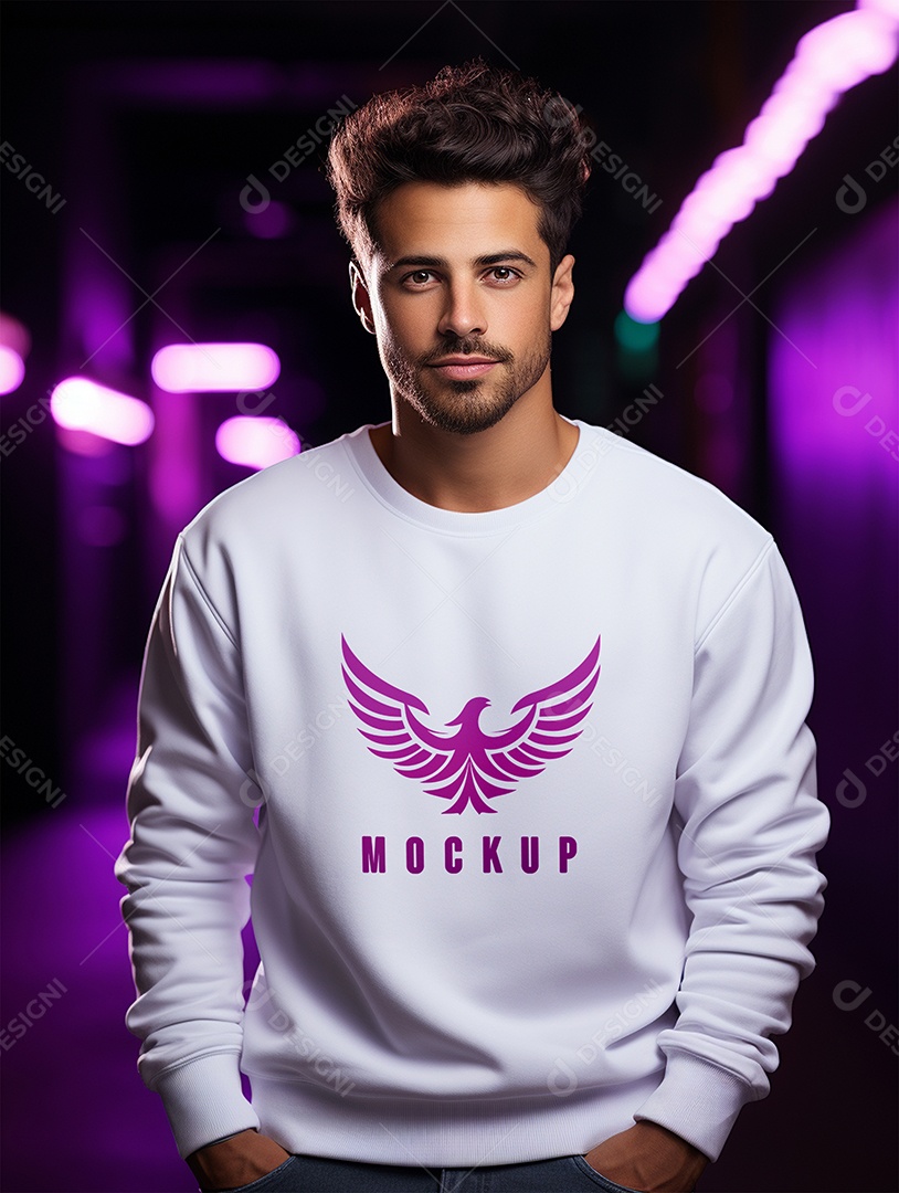 Mockup de Moletom Masculina  PSD Editável