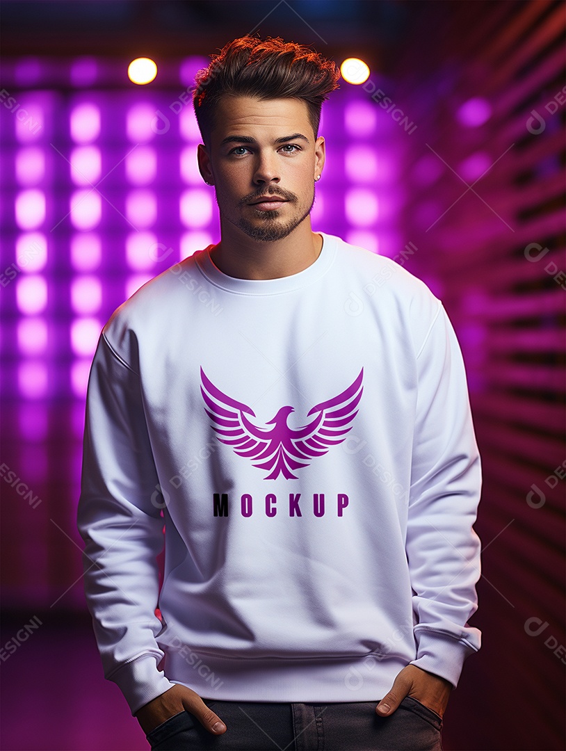 Mockup de Moletom Masculina  PSD Editável