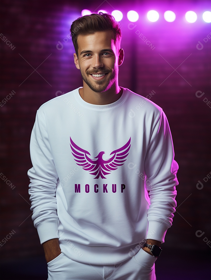 Mockup de Moletom Masculina PSD Editável