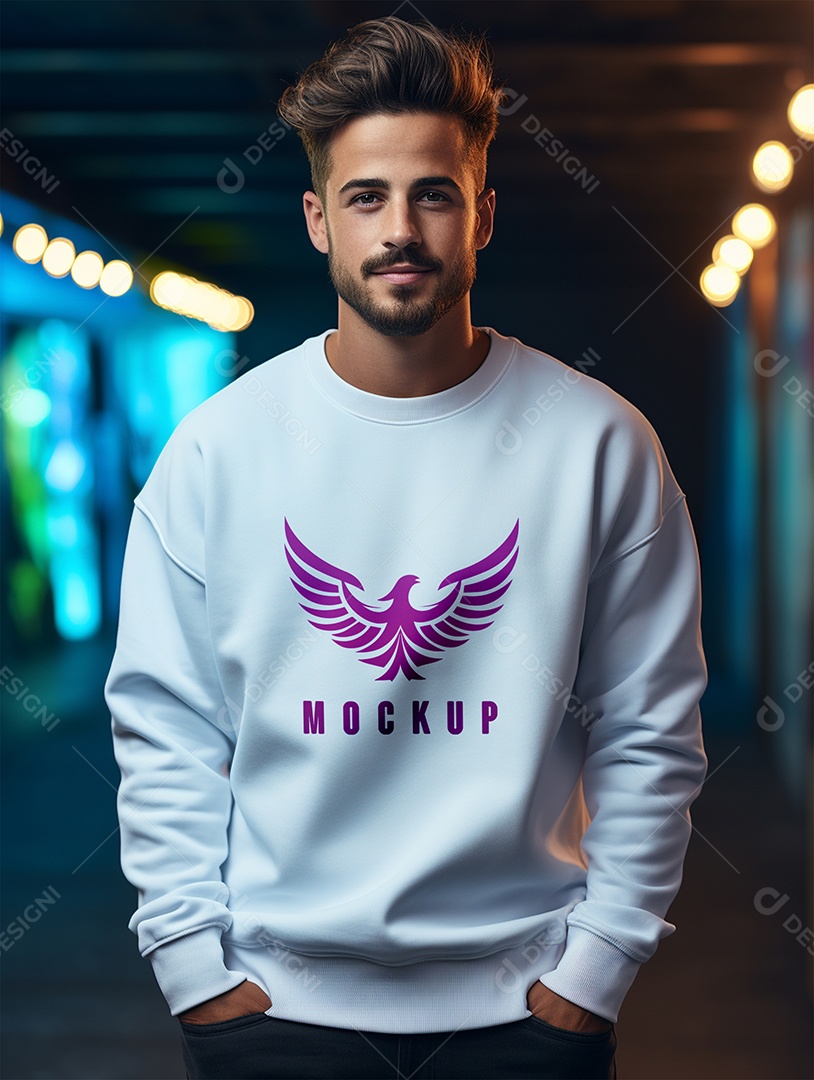 Mockup de Moletom Masculina PSD Editável