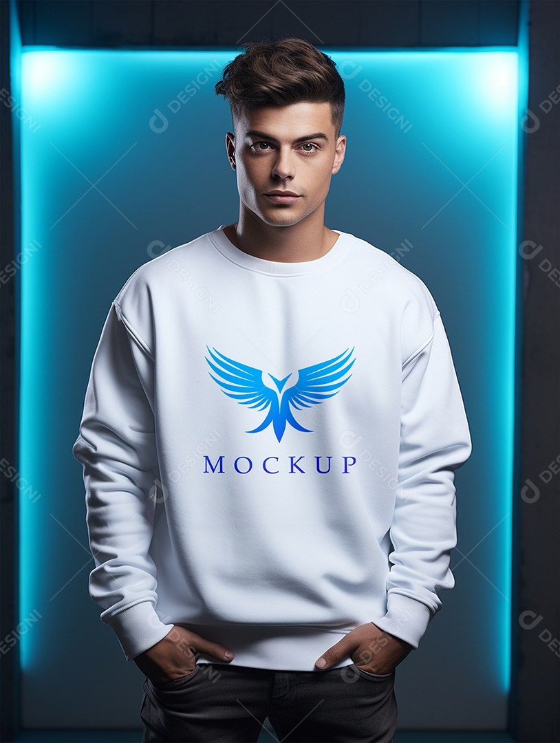 Mockup de Moletom Masculina PSD Editável
