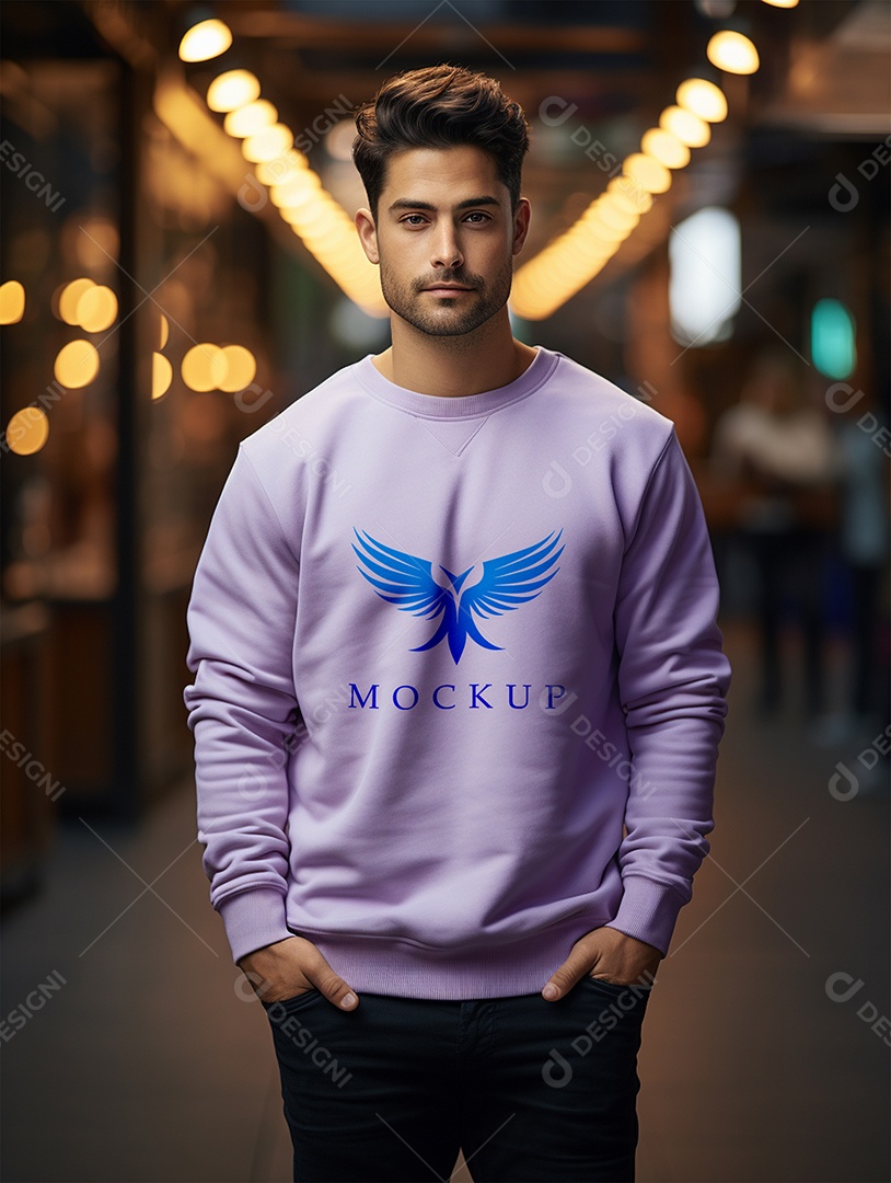 Mockup de Moletom Masculina PSD Editável