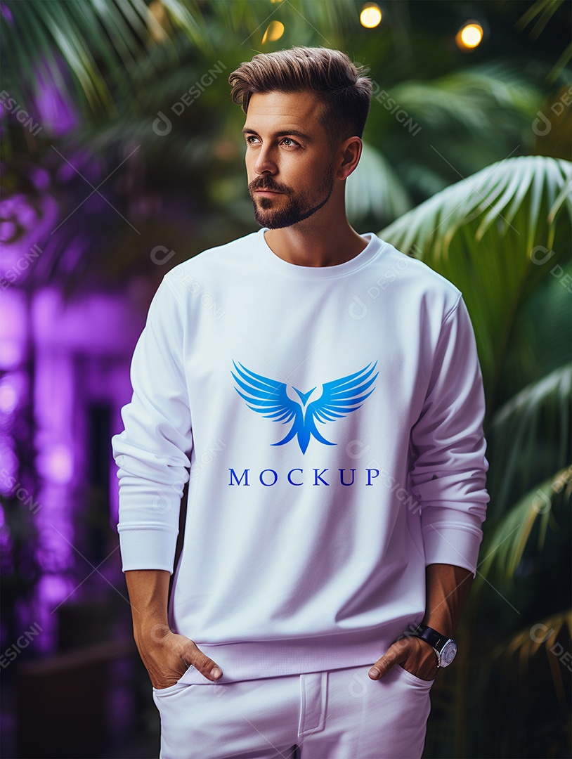 Mockup de Moletom Masculina PSD Editável