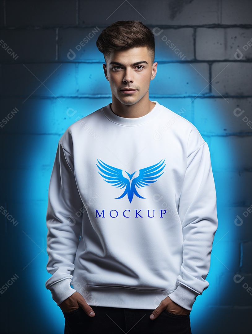 Mockup de Moletom Masculina PSD Editável